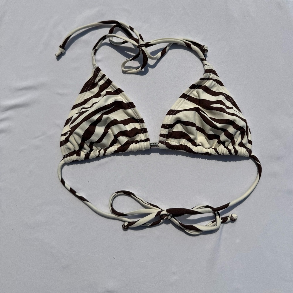 Zebra Print Triangle Bikini Top